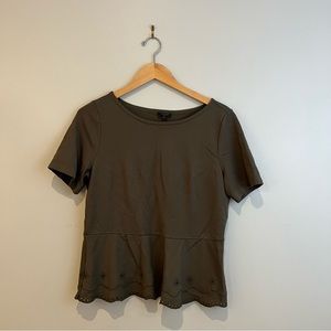 Ann Taylor Dark Green Top Size LP Large Petite